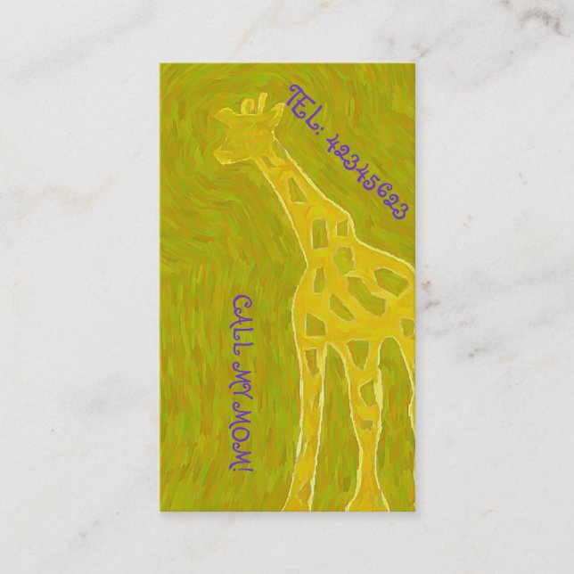 Carte D'appel GIRAFE d'or (Devant)