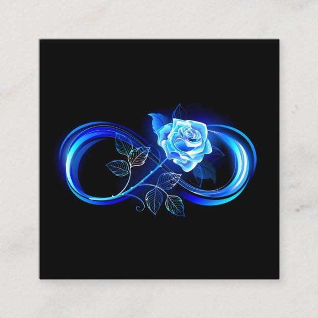 Carte D'appel Glowing infinity with blue rose (Devant)