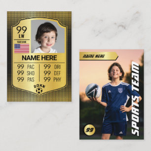 Carte D'appel Gold Football Stats Shield Card Soccer Player Card