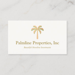 Carte D'appel Gold Palm Tree Beach Front Immobilier