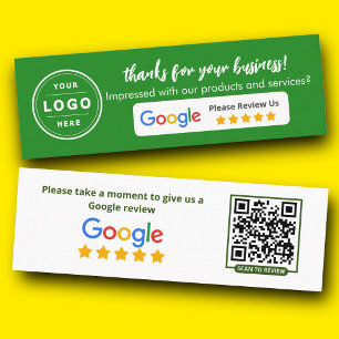 Carte D'appel Google Business Review Green Minimalist