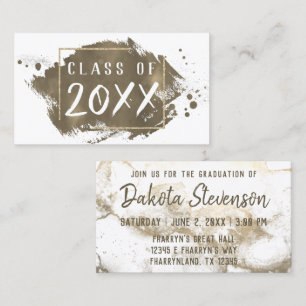 Carte D'appel Grad peint Gold Sepia Splatter Brushstroke