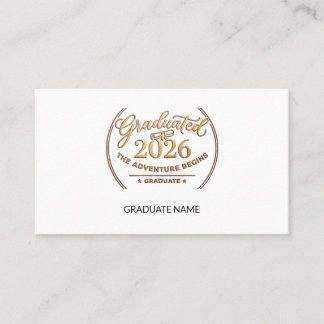 Carte D'appel Graduation 2026 Gold Foil Note Card / Tarjeta 