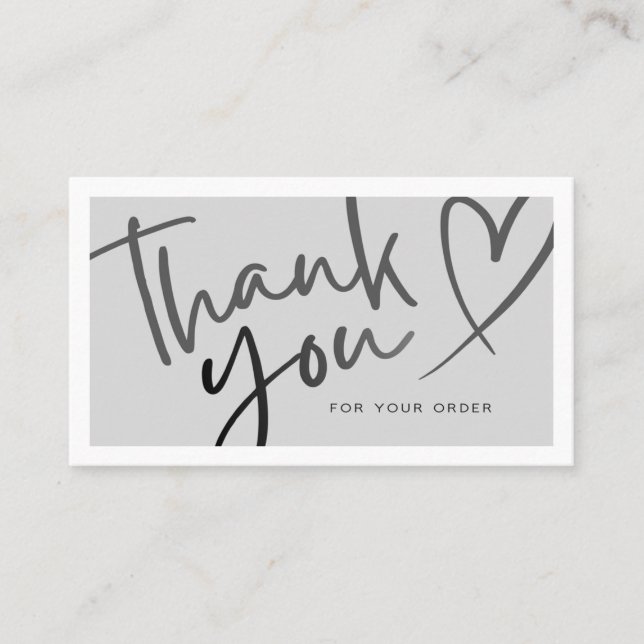 Carte D'appel Grey / Black Aesthetic Thank You Card (Devant)