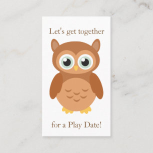 Carte D'appel Hibou Playdate d'amusement
