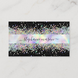 Carte D'appel Holographique Parties scintillant Salon de Beauté 
