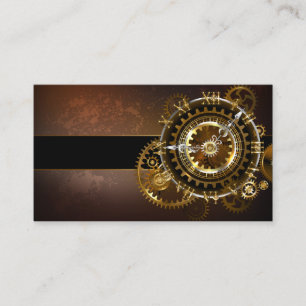 Carte D'appel Horloge Steampunk avec des engrenages anciens