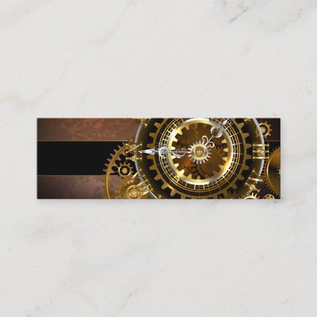 Carte D'appel Horloge Steampunk avec des engrenages anciens (Devant)