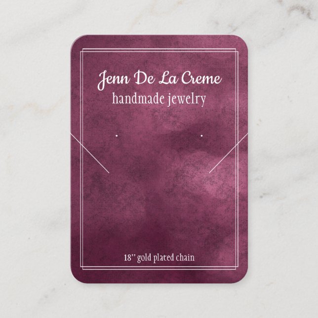 Carte D'appel Impression blanche Joyau violet Tons Bijoux (Devant)