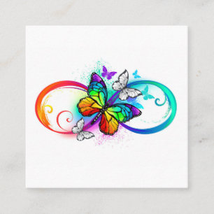 Carte D'appel Infini lumineux avec papillon arc-en-ciel