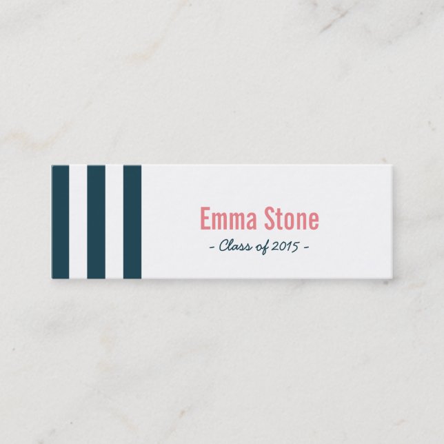 Carte D'appel Insertion nautique de rayures de marine (Devant)