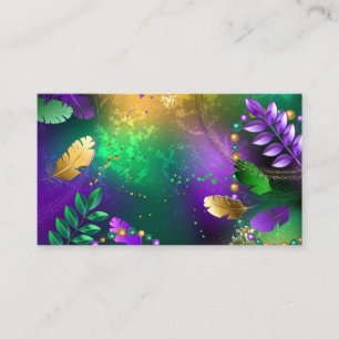Carte D'appel Iridescente mardi gras arrière - plan avec perles