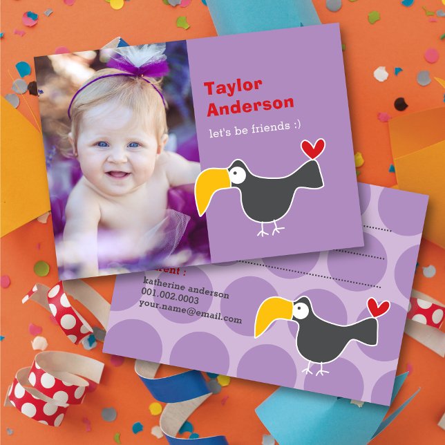 Carte D'appel Joli dessin Brown Singe Photo Jeu de l'enfant Date (Créateur téléchargé)