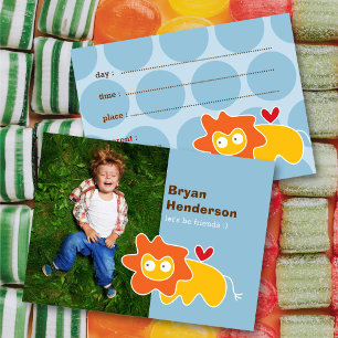 Carte D'appel Jolie Photo de Lion Jaune Dessin Animé Rendez-vous
