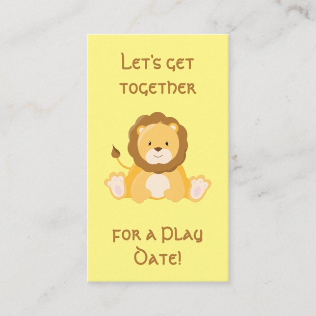 Carte D'appel Jote Lion Playdate (Devant)