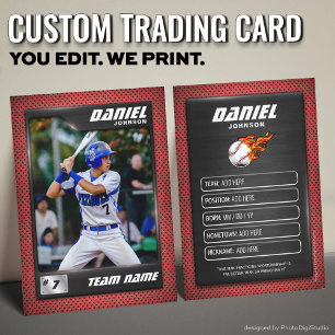 Carte D'appel Joueur de baseball Red Graphite