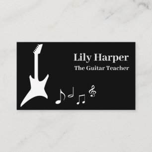 Carte D'appel Joueur guitare Musique Artiste Enseignant École Co