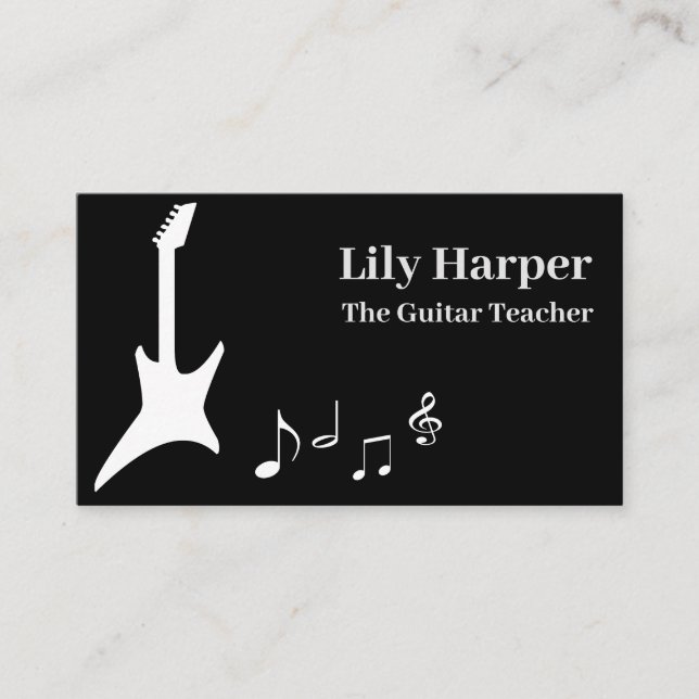 Carte D'appel Joueur guitare Musique Artiste Enseignant École Co (Devant)