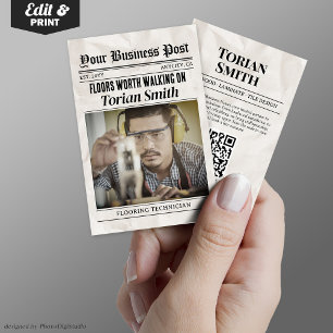 Carte D'appel Journal Contact Entrepreneur du sol et du carrelag