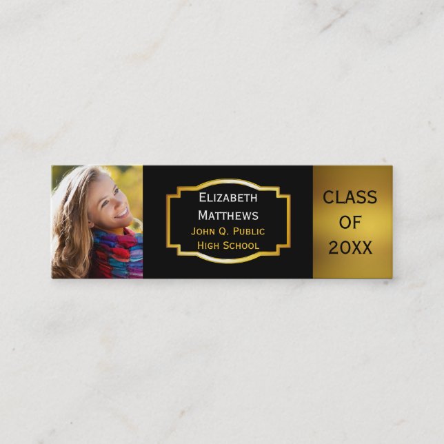 Carte D'appel La photo de classe d'emblème d'obtention du (Devant)