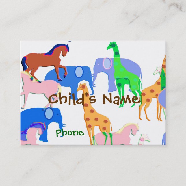 Carte D'appel La télécarte des enfants d'animaux (Devant)