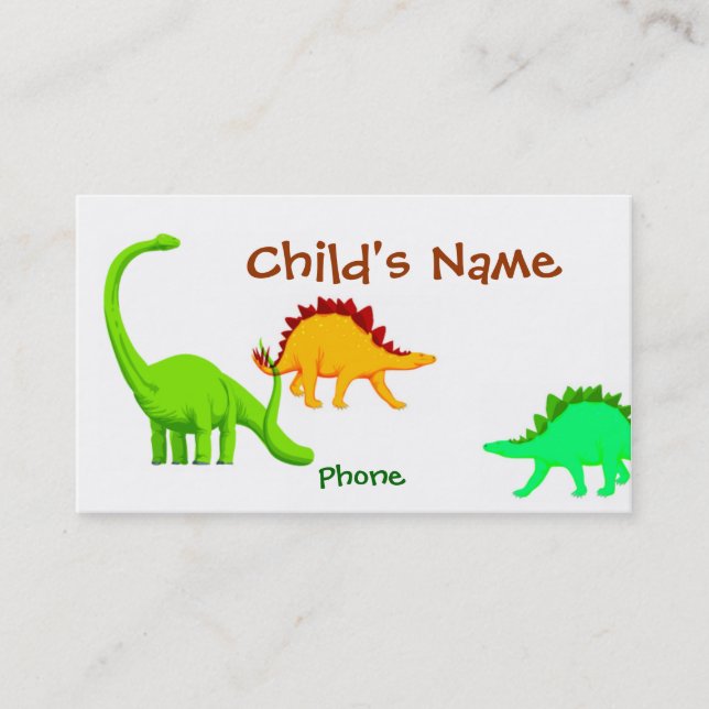 Carte D'appel La télécarte des enfants de dinosaure (Devant)