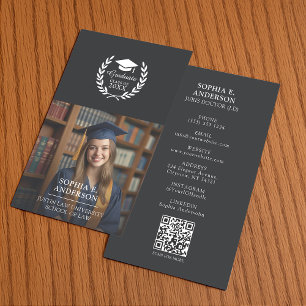 Carte D'appel Laurel Wreath Photo & QR Code Grad Name