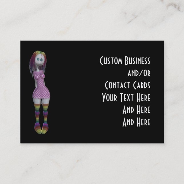 Carte D'appel Le contact fait sur commande carde la poupée des (Devant)
