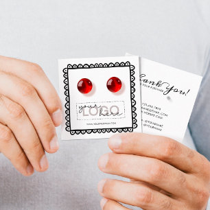 Carte D'appel Logo Boucles d'oreilles Doodle Carré Card 10 Pack