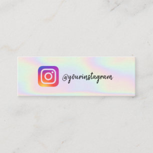 Carte D'appel Logo Instagram médias sociaux script holographique