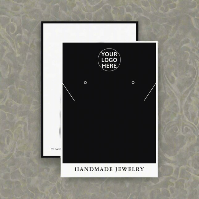 Carte D'appel Logo noir & blanc l Boucles d'oreilles Collier Bij (Créateur téléchargé)