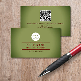 Carte D'appel Logo professionnel de QR Code Spotlight Green Name