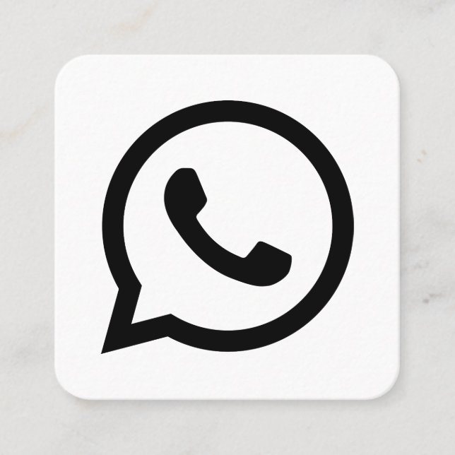 Carte D'appel Logo WhatsApp médias sociaux promo noir et blanc (Devant)