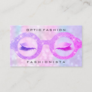 Carte D'appel Lunettes d'yeux rose pour holographe optique de re