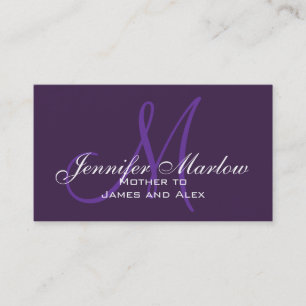 Carte d'appel maman Monogram violet