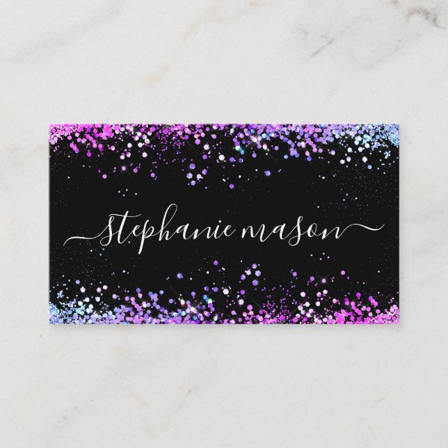 Carte D'appel Maquillage Parties scintillant violet Artiste Cart (Devant)