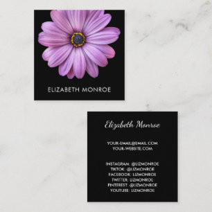 Carte D'appel Marguerite Violette sur Carré Noir