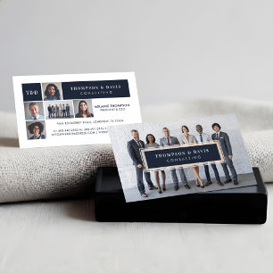 Carte D'appel Marine moderne Blue Business Team Photos Collage G