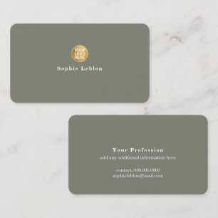 Carte D'appel Marque avec nom couleur eucalyptus