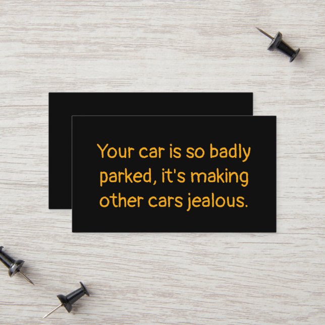 Carte D'appel Mauvais Parking (Devant/Arrière en situation)