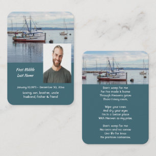 Carte D'appel Mémorial chrétien pour un pêcheur commercial