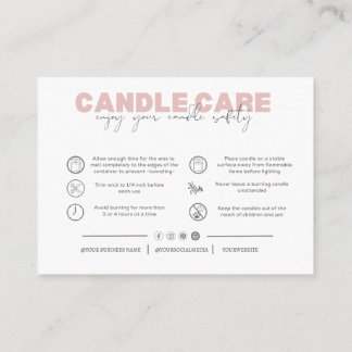 Carte D'appel Merci Bougie Instructions pour les soins aux entre