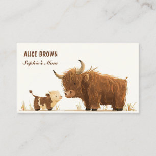 Carte d'appel mignonne Highland Cow & Calf