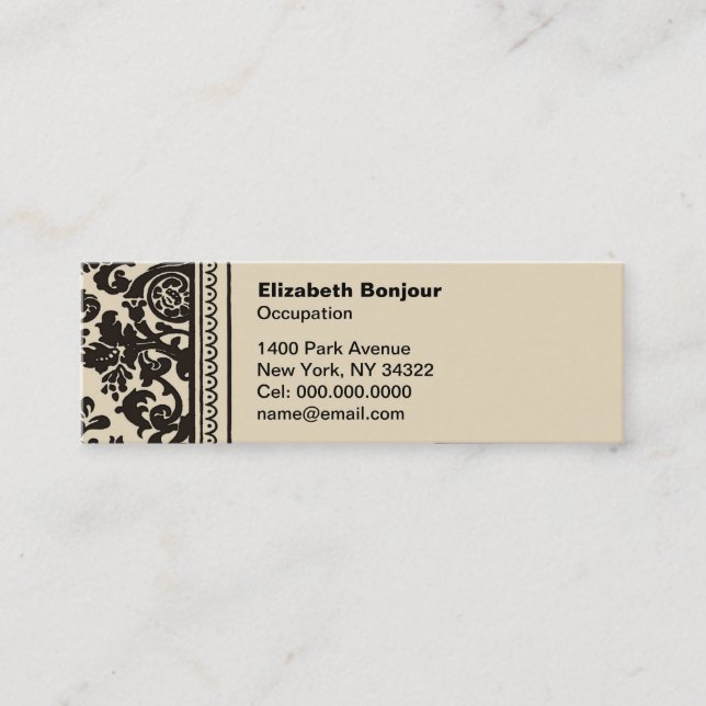 Carte d'appel mince Creme française (Devant)