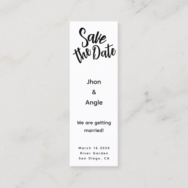 Carte D'appel Mini mariage budgétaire Enregistrer la date QR Cod (Devant)