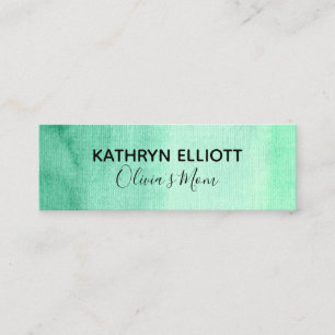 Carte D'appel Mini télécarte d'aquarelle de maman de date vert