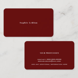 Carte D'appel Minimaliste simple rouge foncé