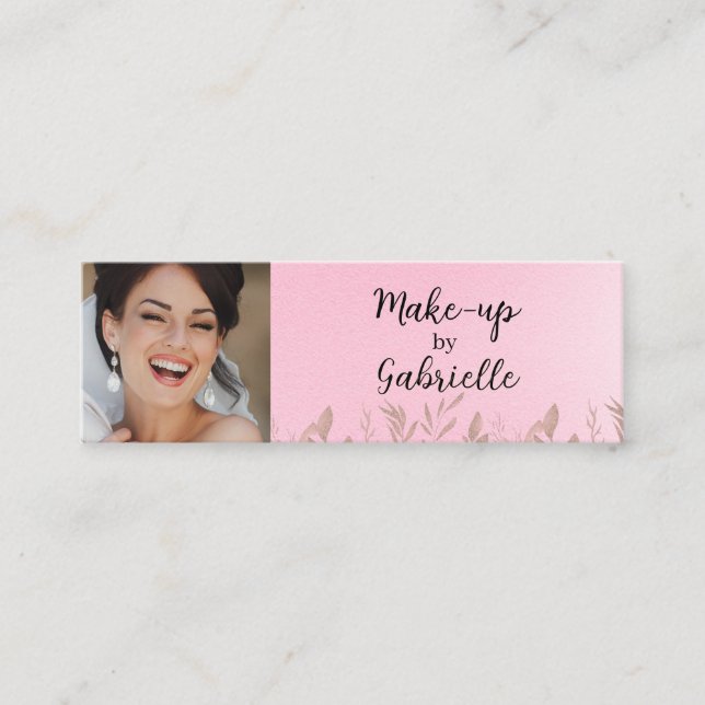 Carte D'appel Modern Soft Pink Botanical Photo Script QR Code  (Devant)