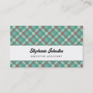 Carte D'appel Moderne Simply Chic Vert Rouge Plaid Personnel