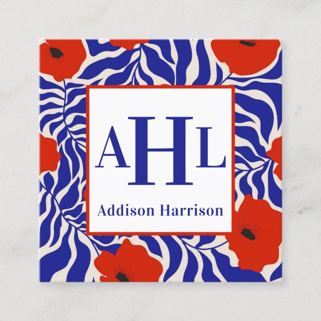 Carte d'appel Monogramme, Cartes de fermeture Mono (Devant)